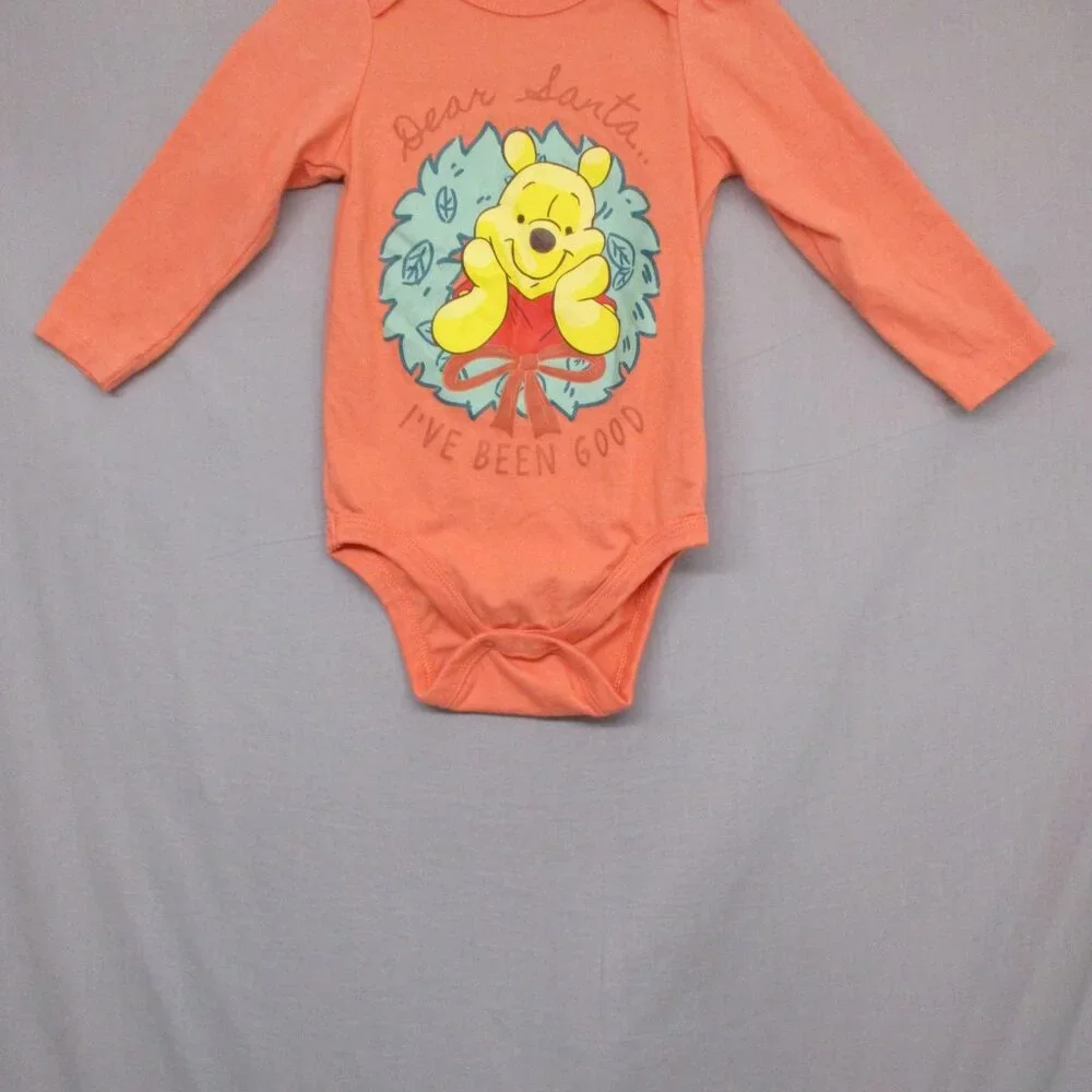 Disney Baby pooh bear Santa One Piece Orange Baby | 18M‎
